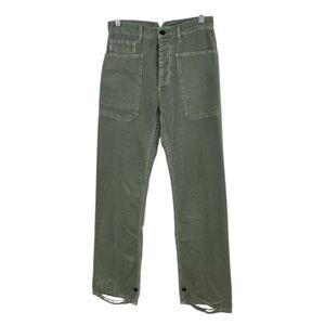 SANDRINE ROSE X FREE PEOPLE Size 27 High Rise Straight Leg Jeans Green NWOT